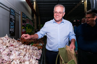Prime Minister Scott Morrison campaigning in Queensland last month.
