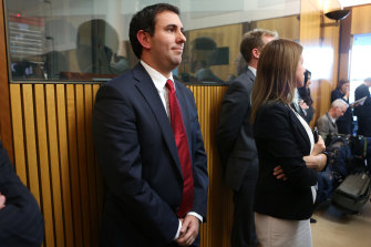 Jim Chalmers watches on as Wayne Swan delivers the 2012 budget. The first issue for the Rudd government was inflation and cost of living.