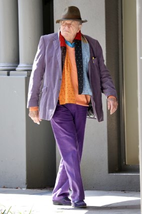 Barry Humphries out and about in Potts Point shortly before his recent fall.
