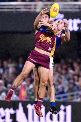 Cameron Rayner in action at the Gabba.