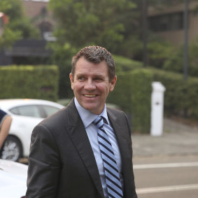 Former NSW premier Mike Baird at Lachlan Murdoch's Christmas drinks.