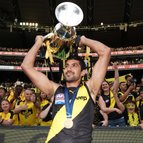 A story that will resonate for generations: Marlion Pickett with the premiership cup.