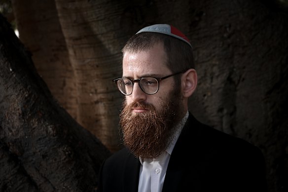 Rabbi Effy Block ran a Hanukkah event in St Kilda on Monday.