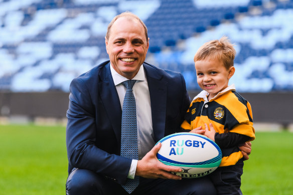 Phil Waugh with his son Arthur.