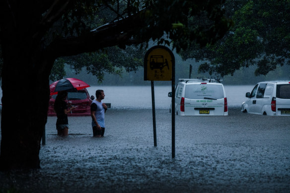 The Passmore Reserve and Mackeller Girls Campus in Manly Vale are under water.