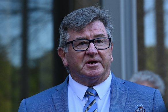 Steve Barrett pictured outside the NSW Supreme Court on Friday.