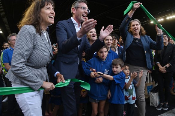 NSW Premier Dominic Perrottet at the ribbon cutting ceremony to mark the opening of the WestConnex M4 and M8 extensions.