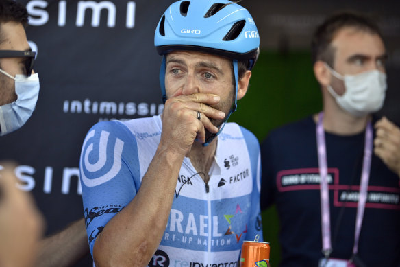 Alex Dowsett appeared to be in disbelief after winning stage eight.