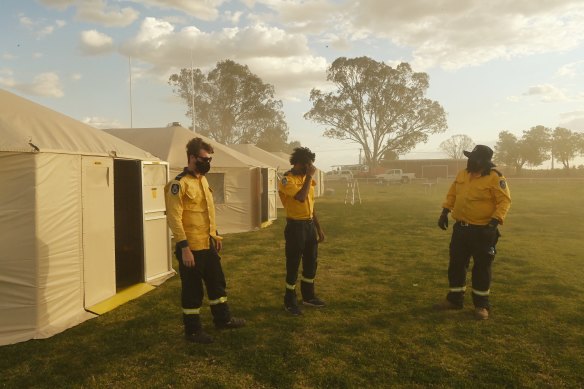Police, NSW Health and emergency services in Wilcannia are operating out of a newly stood up base camp.