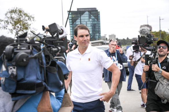 Rafael Nadal arrives in Melbourne. 