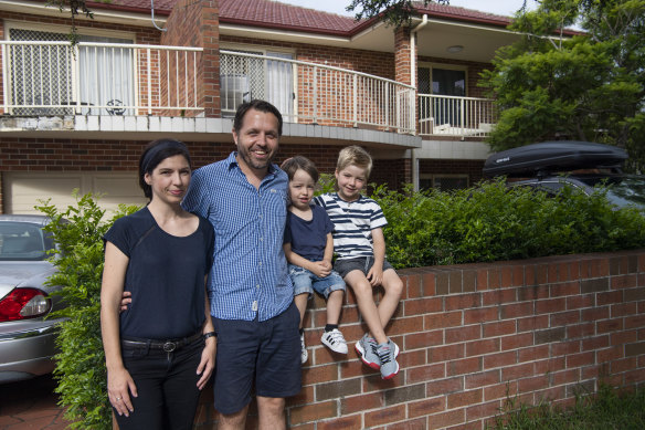Nicole and Anton Kastner, pictured with children Jack and Luis, bought their first Sydney home late last year.