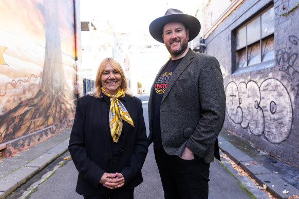 The First Peoples’ Assembly of Victoria co-chairs, Geraldine Atkinson and Marcus Stewart, who says “Victoria is where the rubber hits the road”.