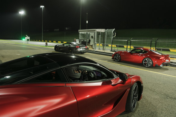 SMSP Track Night at Eastern Creek Raceway, where members of the public can drive their own cars throughout the evening on the race track. 