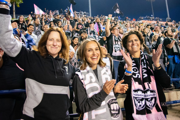 Angel City FC founders, from left,  Kara Nortman, Natalie Portman and Julie Uhrman.