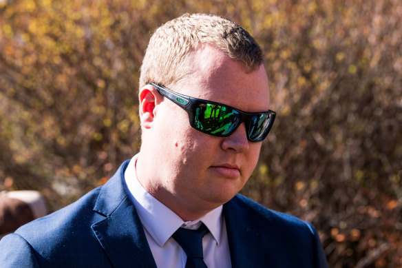 Senior Constable Kristian White outside court last year.