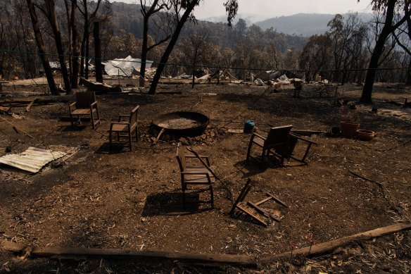 The aftermath of the bushfire that went through Dargan in the Blue Mountains, NSW.