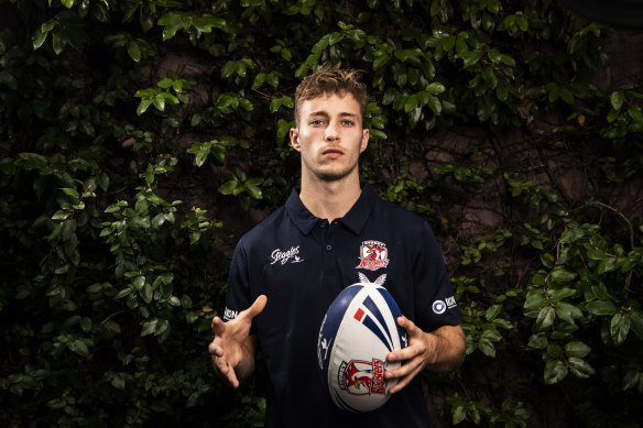 Sam Walker ... The Roosters halfback with the weight of expectation on his young shoulders.