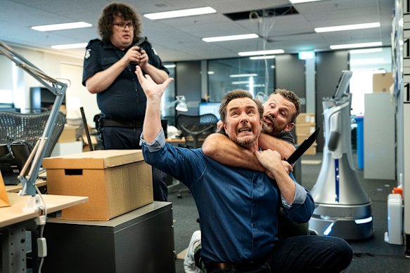Ray O’Leary, Toby Truslove and Ryan Moloney in a scene from Cop This.