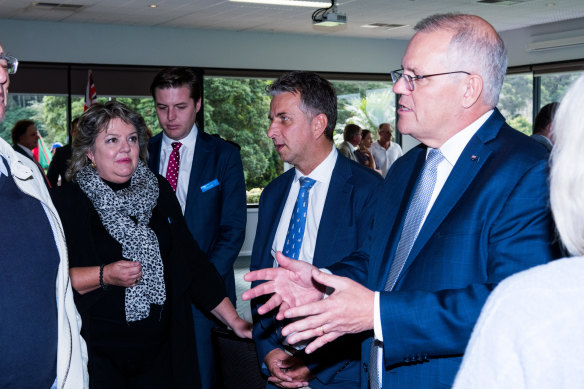 Former prime minister Scott Morrison campaigning with Andrew Constance. 
