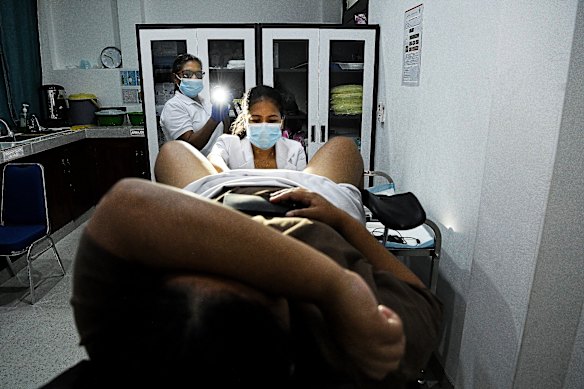 Olinda, 35, undergoes thermal ablation treatment after testing positive for HPV.