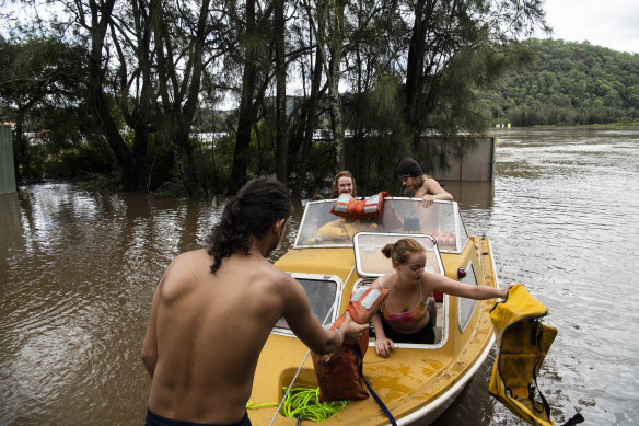Hawkesbury River flooding in 2022.