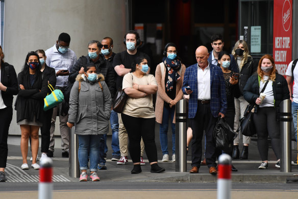 Fifty per cent of private sector staff were cleared to return to their workplaces on Monday.