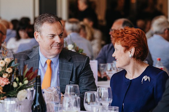 One Nation’s NSW leader, Mike Newman, with its federal leader, Pauline Hanson.
