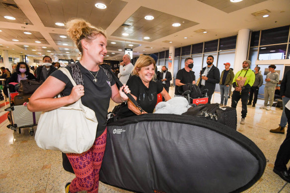 Passengers arriving from Denpasar, in Bali on Thursday. Australia is worried a major outbreak of foot and mouth disease in Indonesia could spread here.