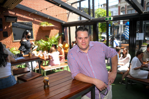 Swan Hotel general manager Cameron Johns at his Richmond pub on Tuesday.