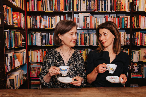 Ann Patchett (left) and Meg Mason at Gertrude and Alice bookshop: “She’s [Ann] so much herself – she doesn’t code-switch between talking to Jill Biden or the air-conditioning man.”
