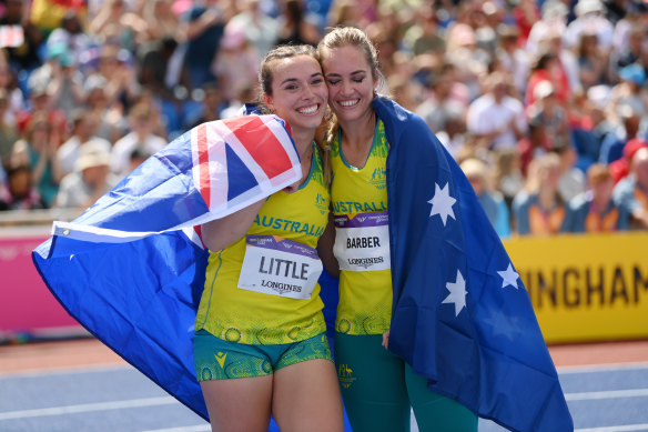 Barber with silver medallist and compatriot Mackenzie Little.