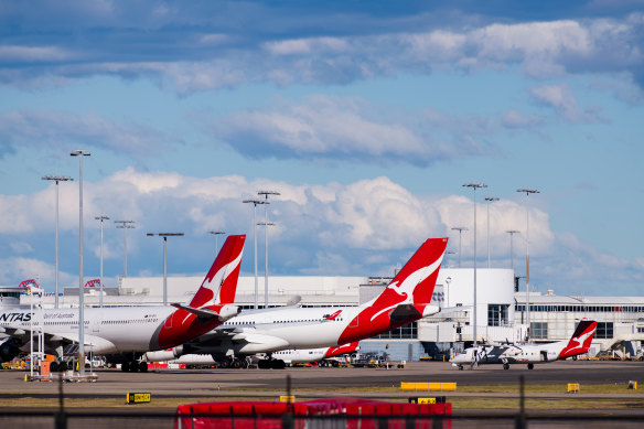 Sydney Airport’s domestic passenger traffic fell back to 3 per cent of pre-COVID levels in July. 