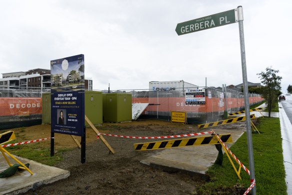 Work continues around the project on Gerbera Place, Kellyville.