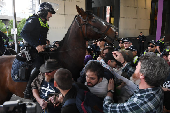 Two protesters were arrested for animal cruelty.