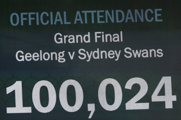 The attendance at the MCG was thhe biggest crowd since 1986.