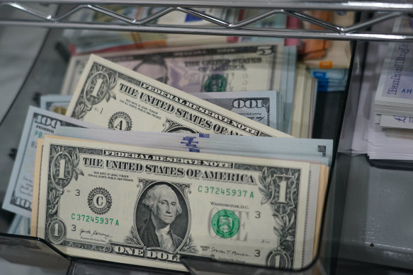 The US dollar is surging against other major currencies.