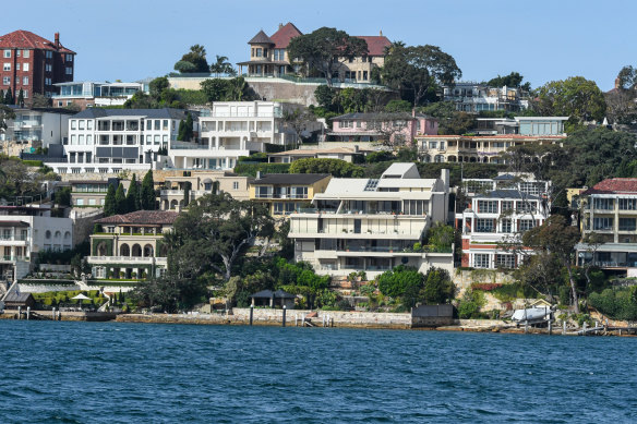 Sydney’s most affluent pockets, like Point Piper, were among suburbs with the fewest sales over the year to March.