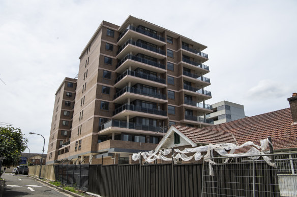 The apartment building at 11 John Street in Lidcombe.