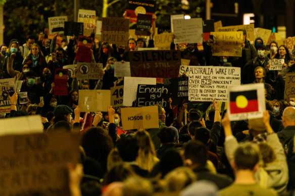 More than 1000 gathered in Sydney's CBD on Tuesday night. 