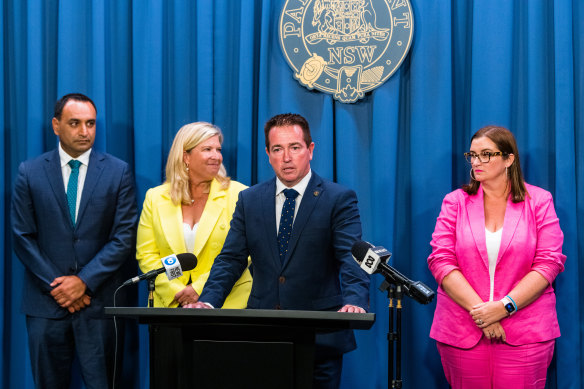 Senior NSW Nationals - including leader Paul Toole (centre), Bronnie Taylor (left) and Sarah Mitchell (right) - have told Ben Franklin not to nominate for the role of president.