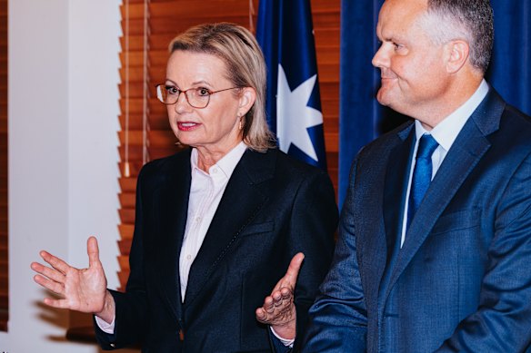 Liberal leader Sussan Ley and her deputy, Ted O’Brien, on Tuesday.