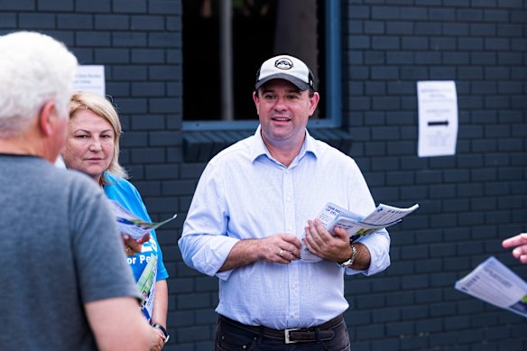 Liberal member for Penrith Stuart Ayres on the last day of the campaign.