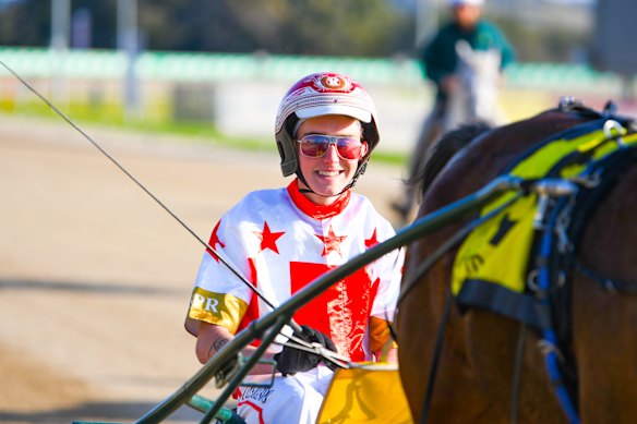 Lucas Rando in the driver’s seat at NSW harness racing headquarters.