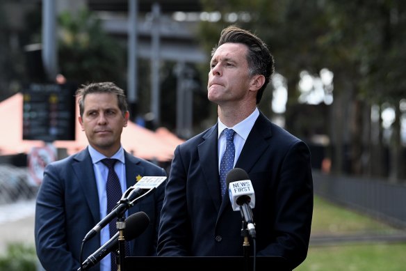 NSW Premier Chris Minns (right) and NSW Minister for Health and Regional Health Ryan Park (left).