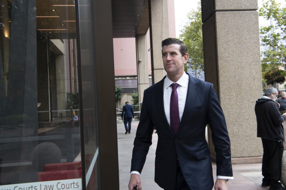 Ben Roberts-Smith arrives at Federal Court this morning.