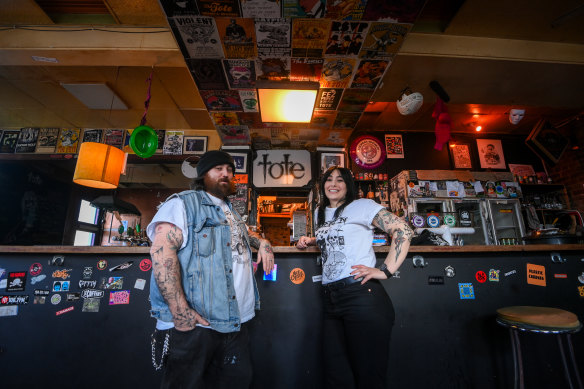 Shane Hilton and Leanne Chance, the new owners of The Tote in Collingwood. 