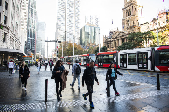City of Sydney Lord Mayor Clover Moore said light rail had transformed George Street into a world-class boulevard in the heart of the city.