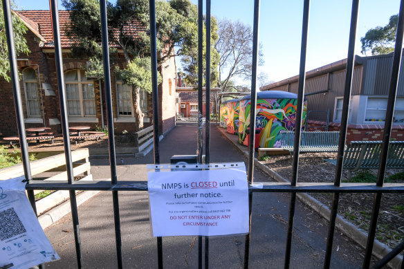 North Melbourne Primary School on Wednesday.