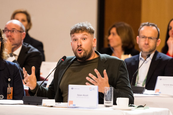 Dylan Alcott at the jobs and skills summit on Thursday.