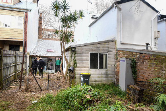 A rear shot of the 182-square-metre block in Surry Hills.